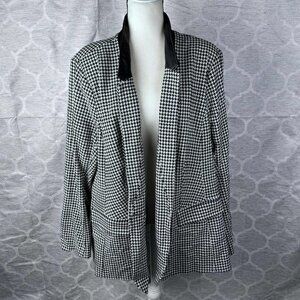 Lane Bryant Women's Black White Houndstooth Blazer Size 28